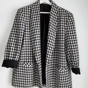 Vintage Tan Jay Petite Houndstooth Blazer – Made in Canada - Size L